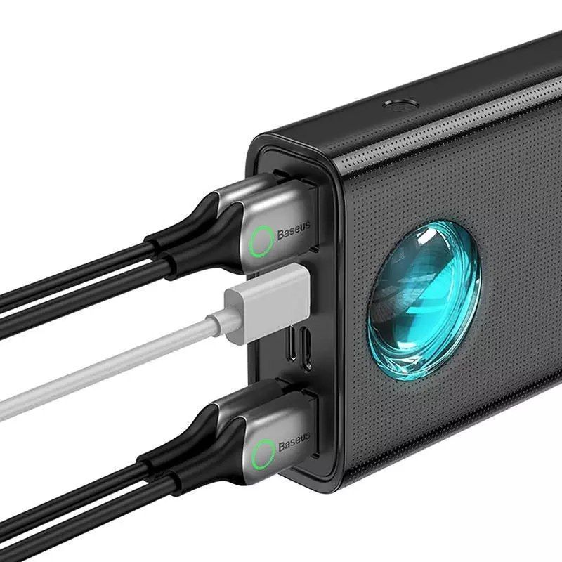 powerbanka baseus amblight 30000mah, 4xusb, usb-c, 65w (černá)