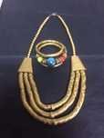 Conjunto colar mais pulseira tipo latâo