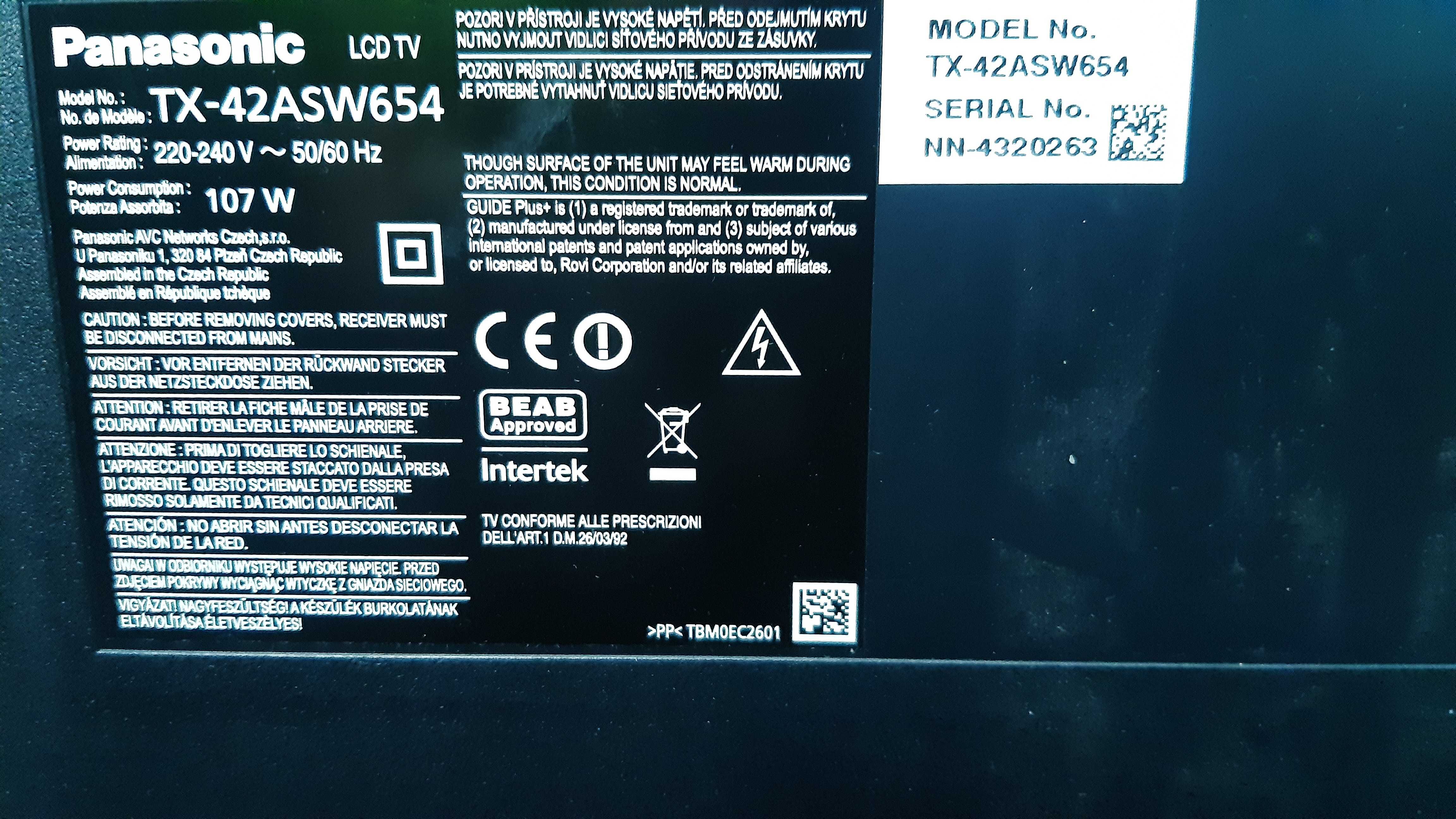 42" Panasonic з Youtube, модель TX-42ASW654, гарантія 6 місяців!!!