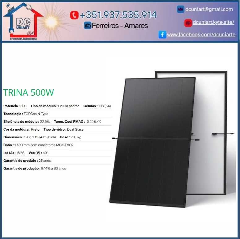 Módulo Solar Fotovoltaico - TRINA 500W