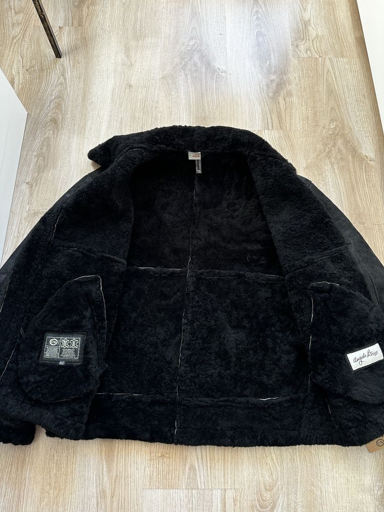 Skórzany kożuch Angelo Litrico C&A, skóra naturalna, futro, L/XL