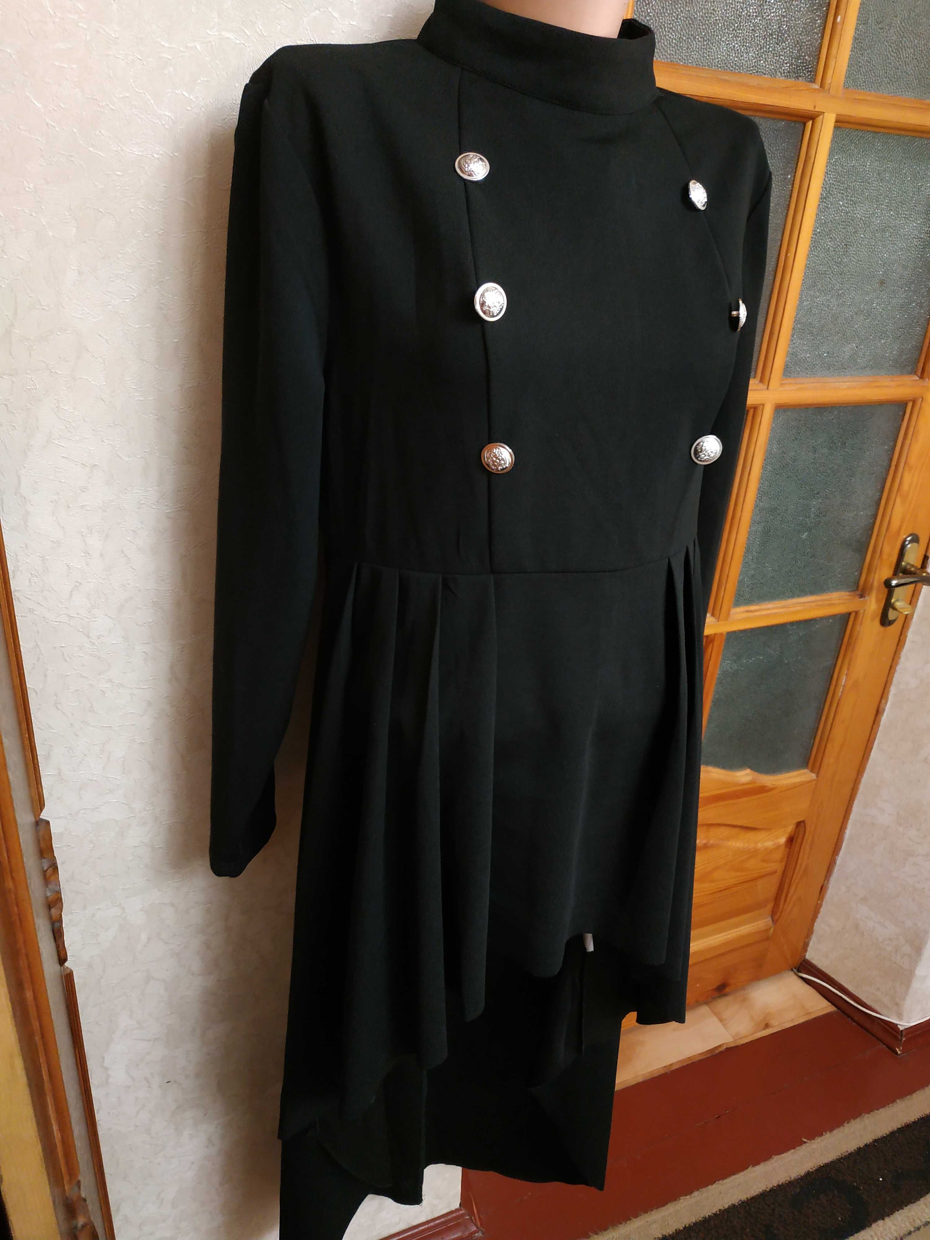 Черное готическое платье-пиджак для девочек стиль милитари от Shein XL