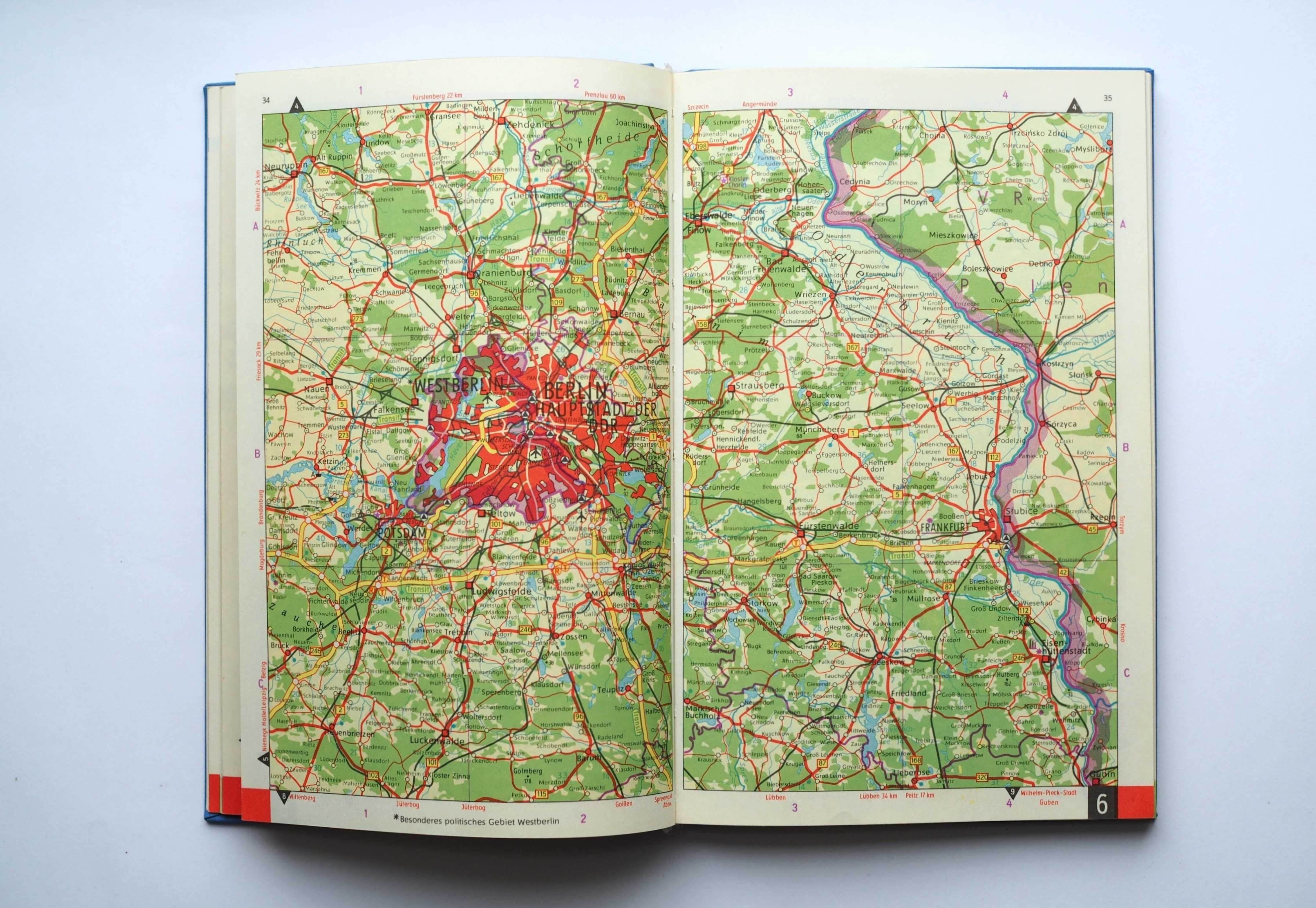 Atlas samochodowy NRD  Mapa Berlina DDR 1978r