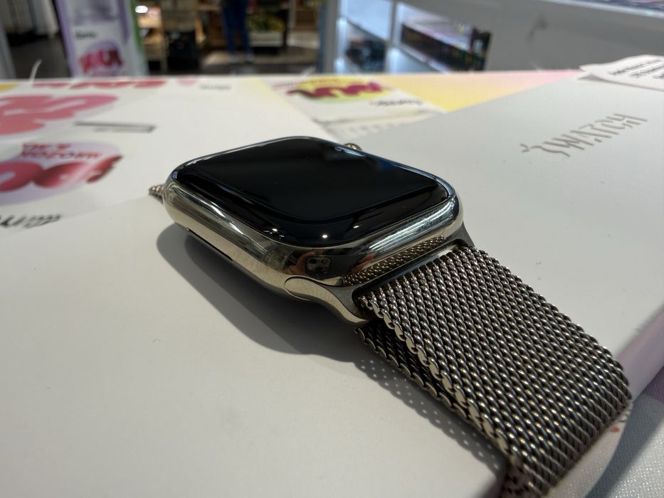 Apple Watch S7 41mm LTE Stainless Ceramic glass, ideal komplet OKSIKOM