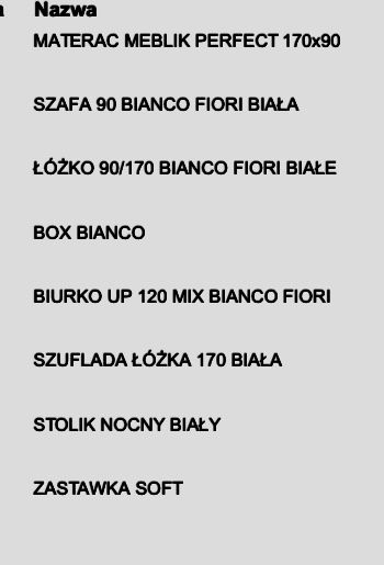 Meblik Komplet/zestaw Bianco Fiori