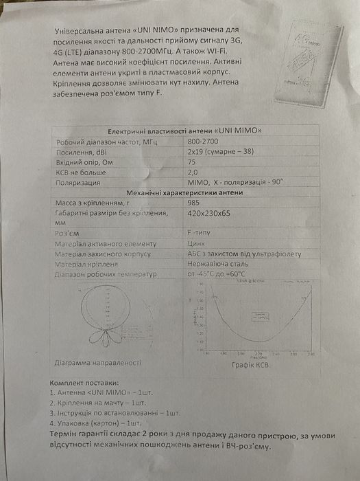 Продам антенну для усиления интернет сигнала.