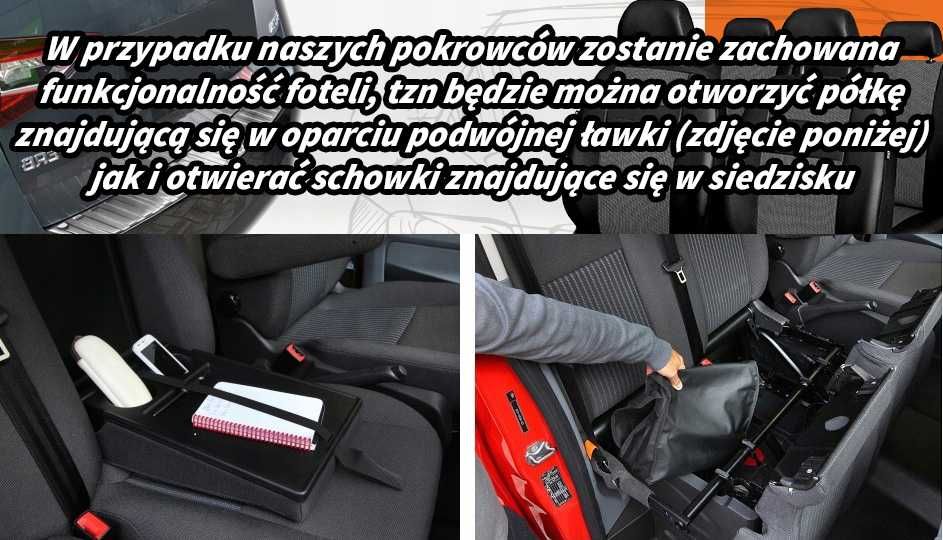 Pokrowce samochodowe na fotele FORD TRANSIT CUSTOM od 2012 do 2024 bus