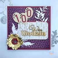Kartka handmade z okazji 100 urodzin jubileusz dla dziadków
