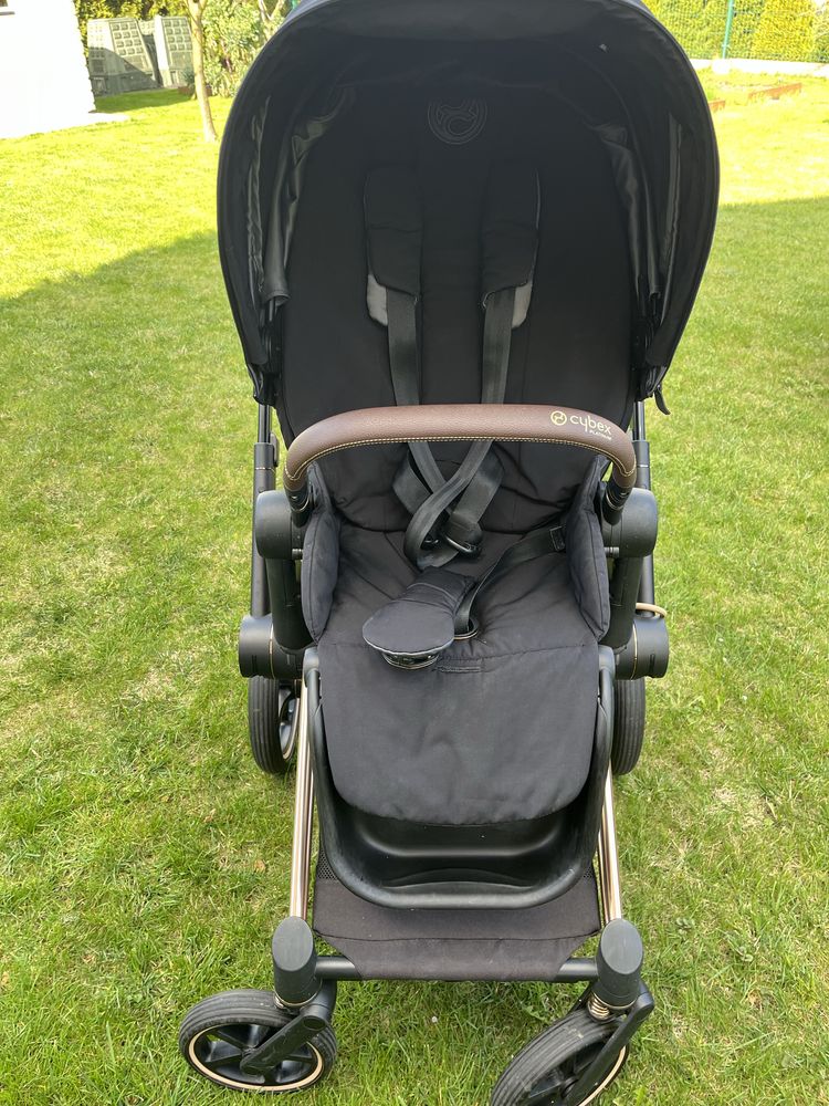Spacerówka i stelaż cybex priam 4.0 rose gold czarny wózek