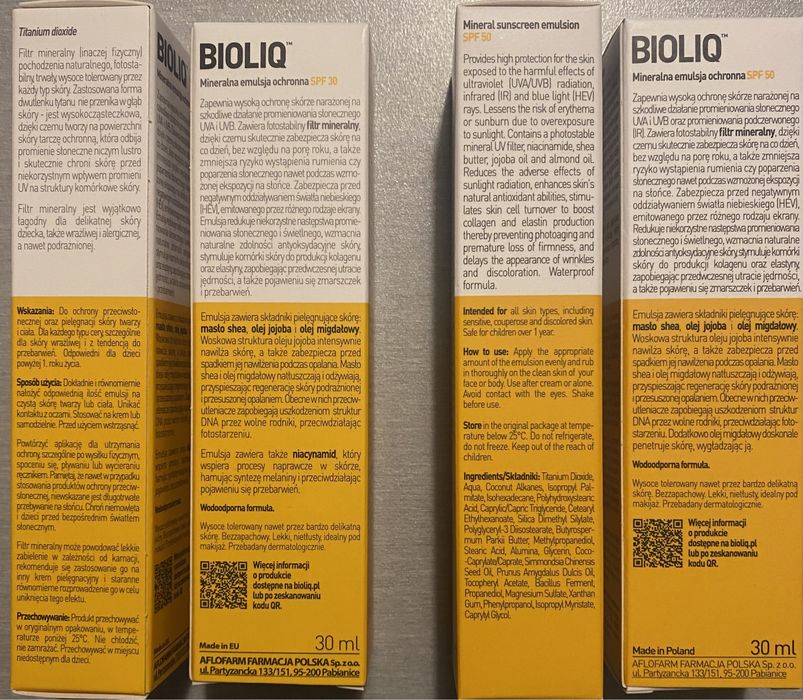 2x Bioliq filtr mineralny 2 w cenie 1 SPF 30 50 emulsja ochronna Wwa