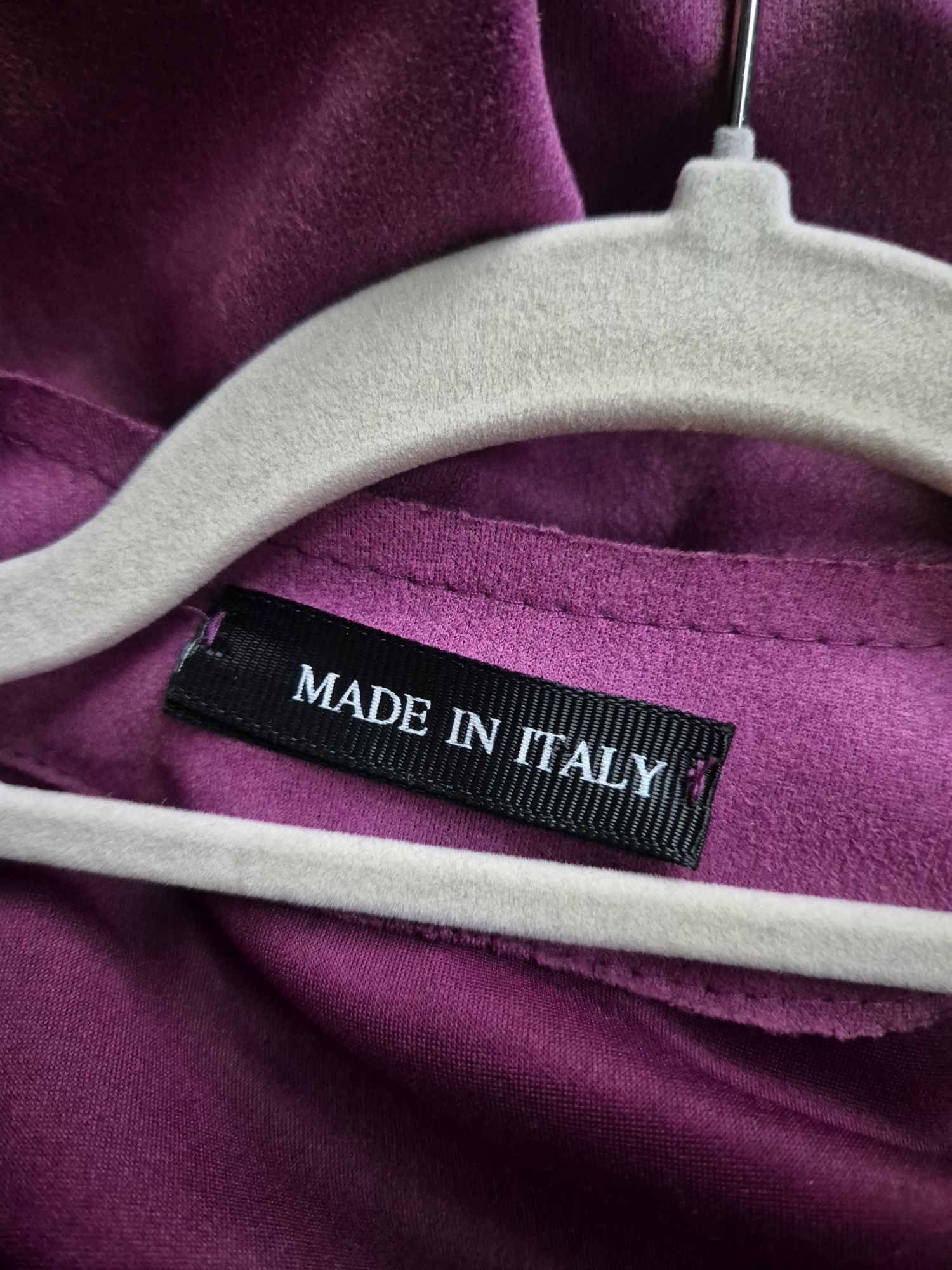 Śliwkowa luźna kamizelka/narzutka, Made In Italy,r.XL/2XL