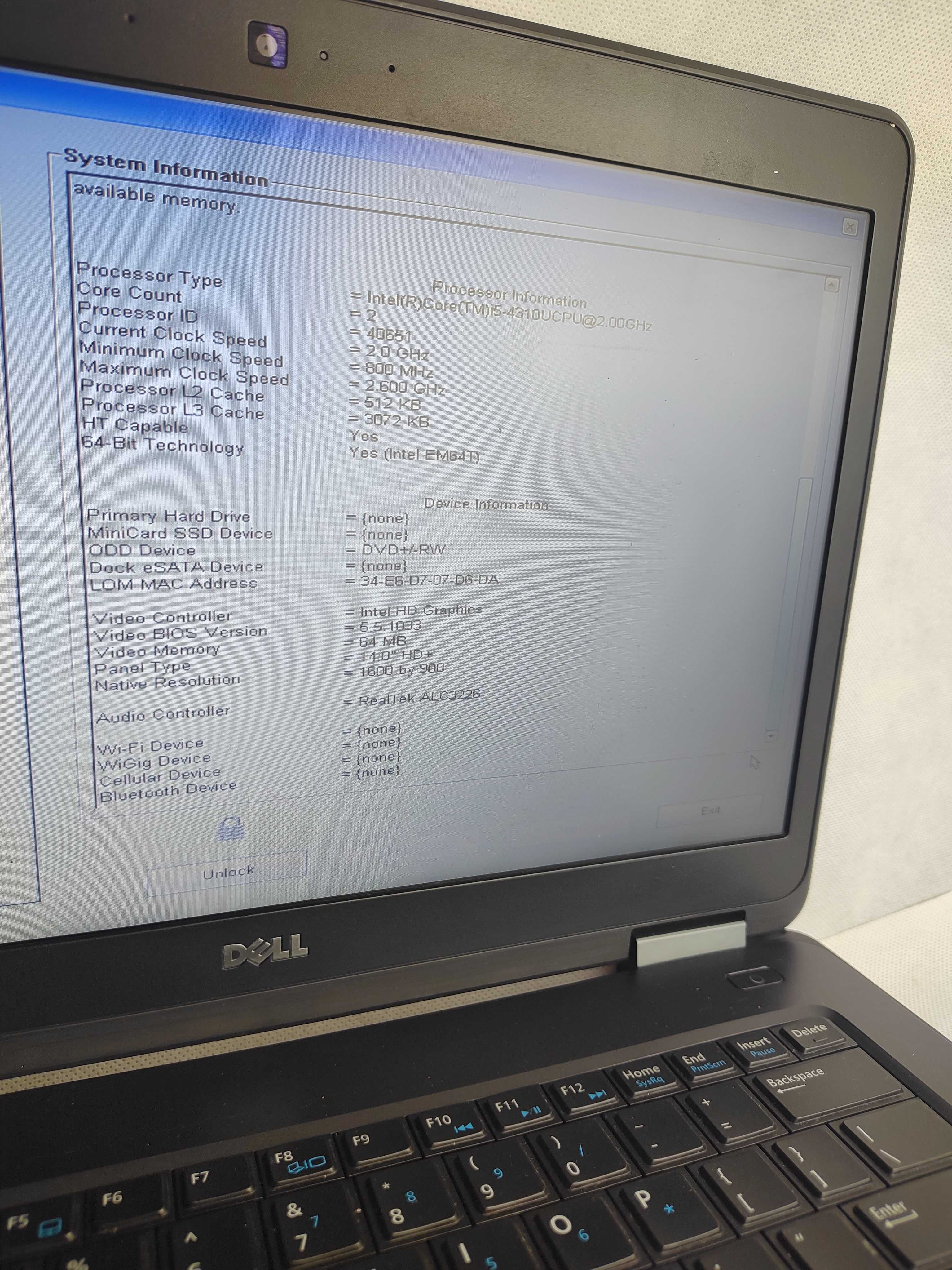 OKAZJA! | Dell Latitude E5440 | Core i5-4310U | Bios OK | Sklep FV23