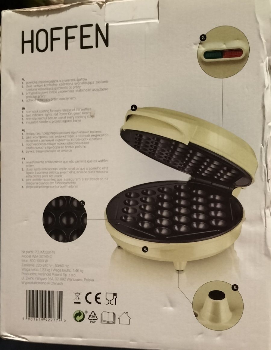 Gofrownica model WM-20149-C, Hoffen