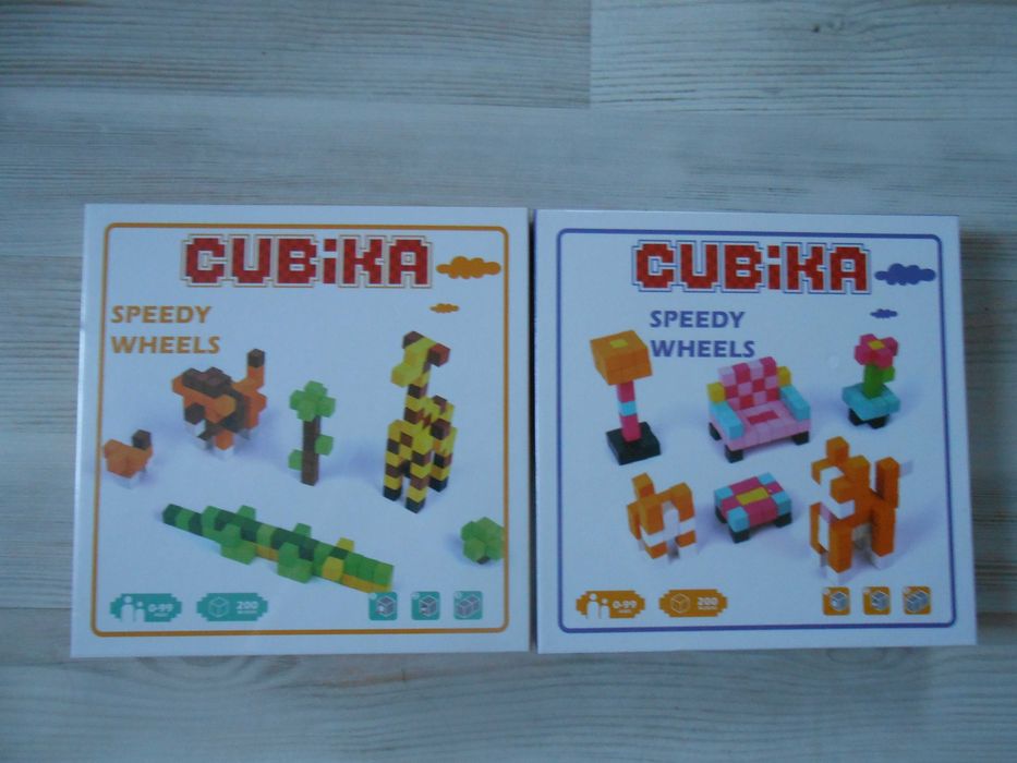 Дерев'яні конструктори Cubika World Африка та будинок кішки.