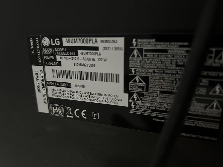 Telewizor lg 49 cali smart tv