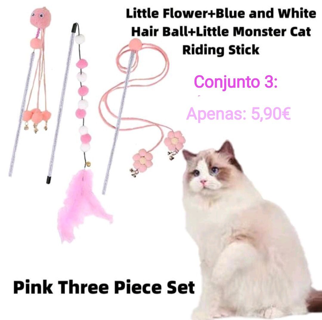 Conjunto 3 Brinquedos Interativos P/ Gato -Novo
Inclui 3 varinhas sup