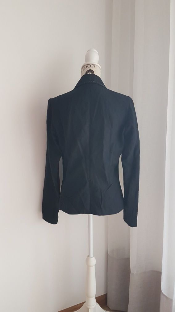 OFERTA PORTES - Casaco Blazer Preto de Linho da Caroll (Nr38)