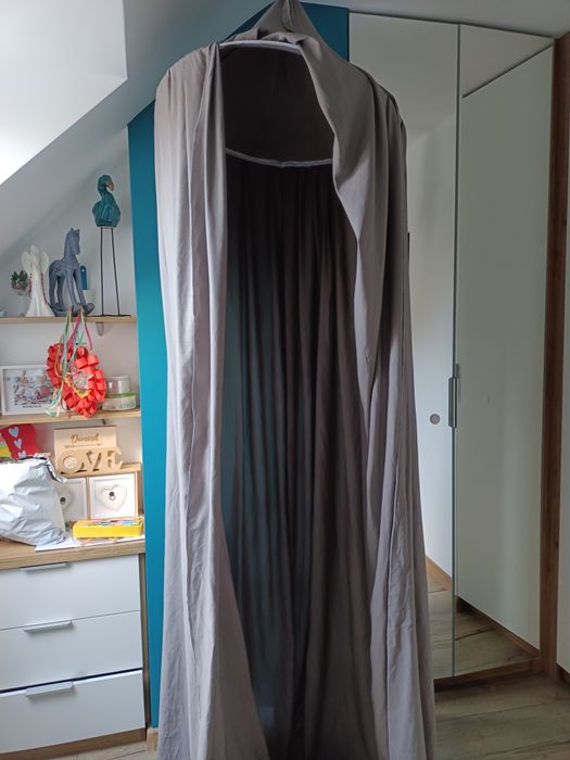 Baldachim kurtyna namiot tipi wiszący 70 cm x 290 cm nowy szary