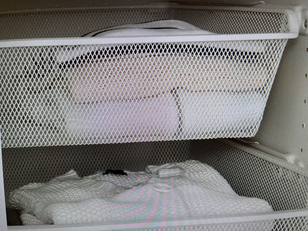 Kosz druciany Ikea Komplement 75x58 cm bialy z prowadnicami 5 szt