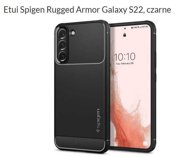 Etui Spigen Rugged Armor Galaxy S22 i Szkło hybrydowe MyScreen