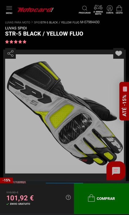 Luvas Spidi STR-5, novas