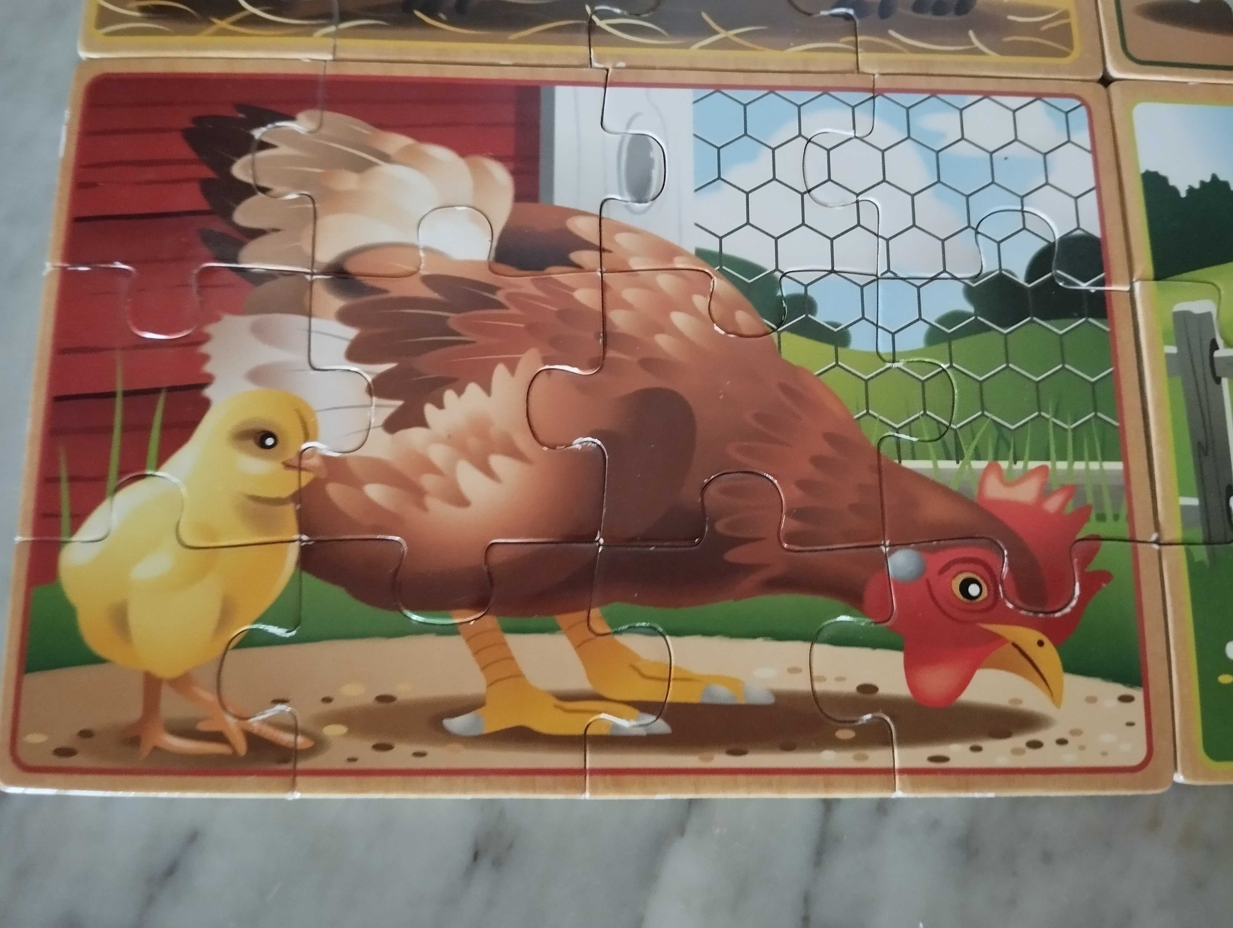 4 puzzles de madeira