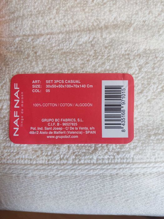 Conjunto 3 toalhas NAF NAF Algodão