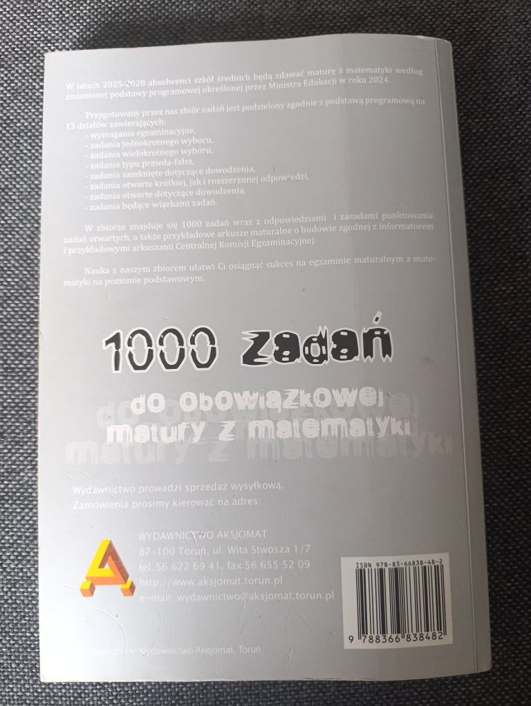 Testy maturalne matematyka  wydawnictwo aksjomat Toruń