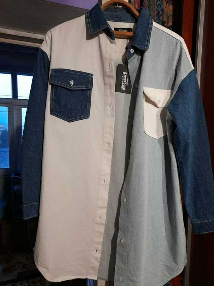Джинсовка/ джинсовая куртка-рубашка  missguided 36 р.