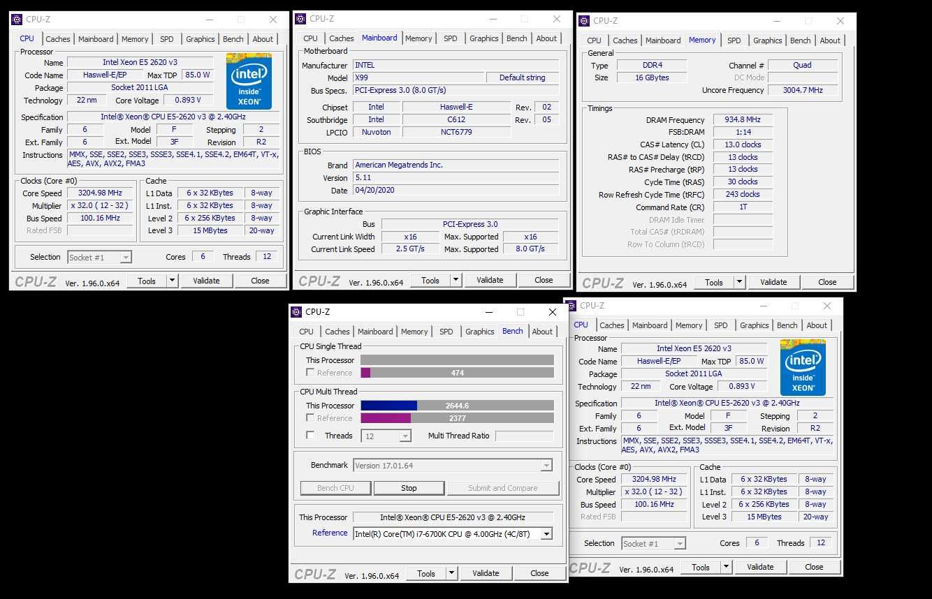 X99+Xeon E5 2620+ 16GB DDr 4 + Cooler