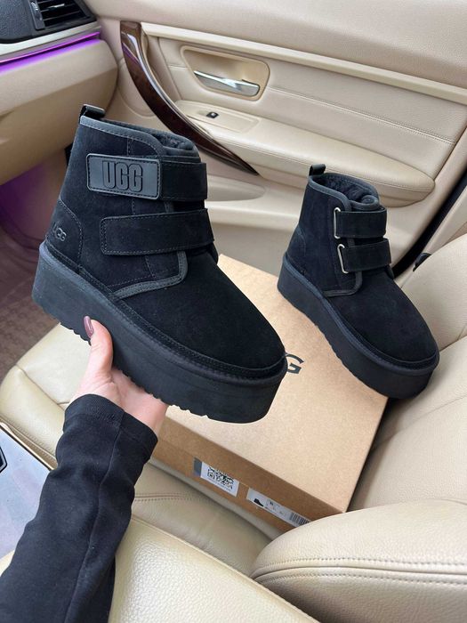 Женские ботинки UGG Neumel Platform Chukka Black 36-41 Натур Замша!