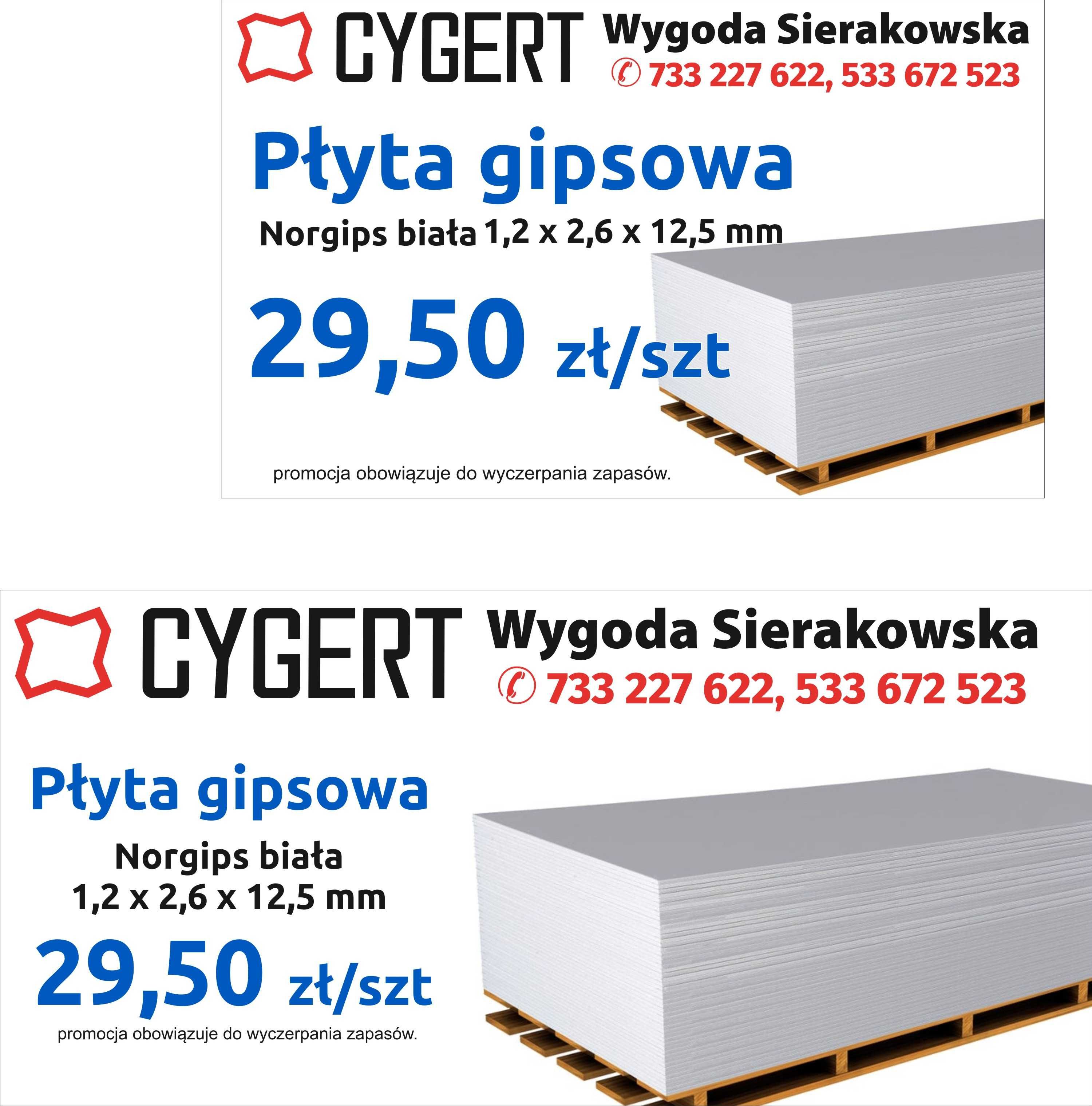 Sprzedam Płyty Gipsowe białe Norgips