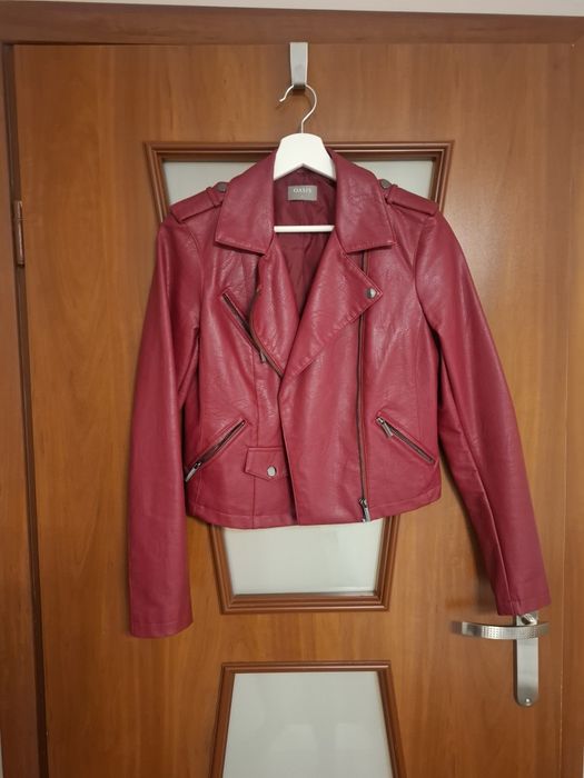 Burgundowa czerwona bordowa  ramoneska biker s 36