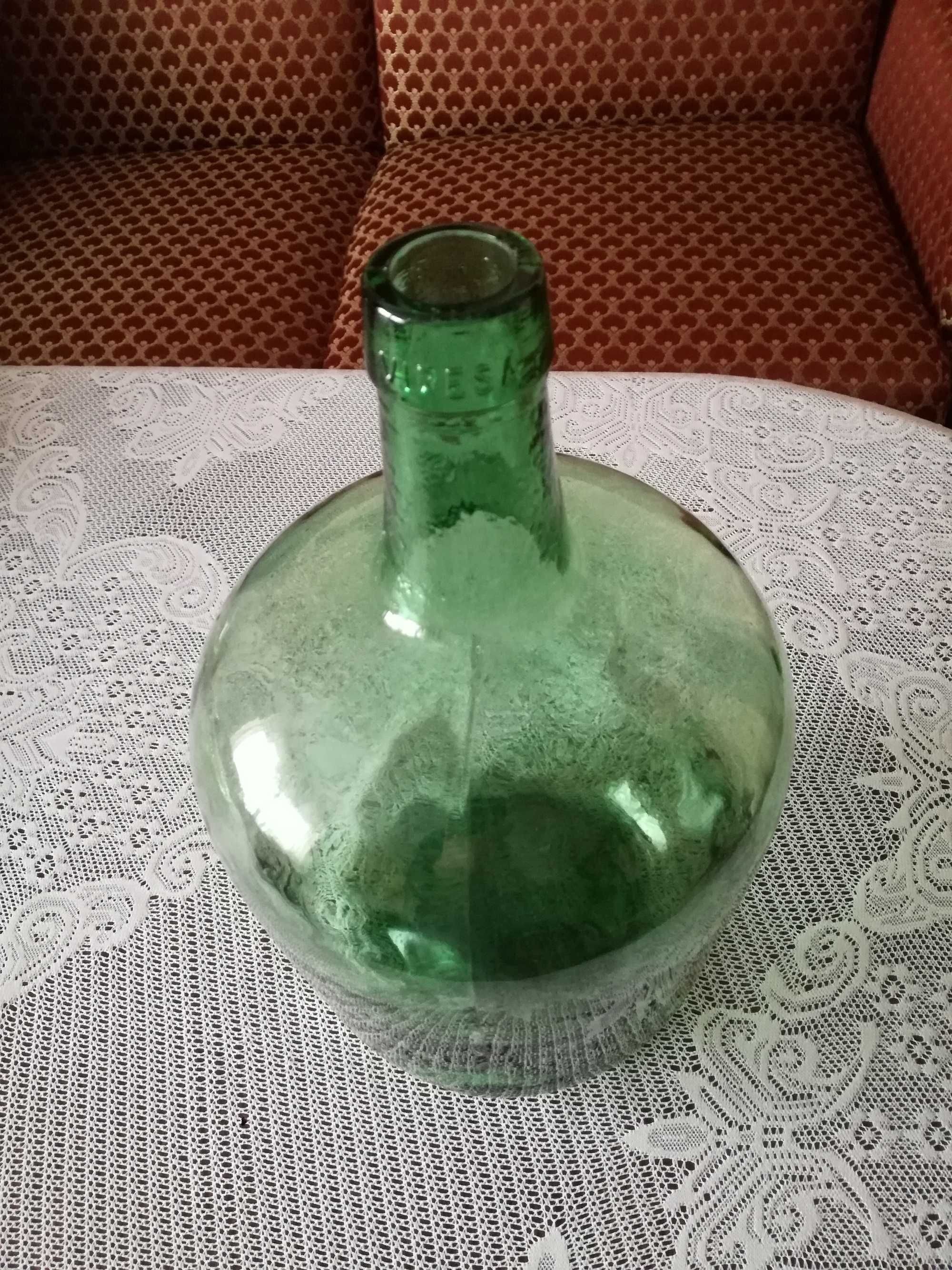 Butla dymion,balon na wino Viresa sygnowana 5l zielone szkło