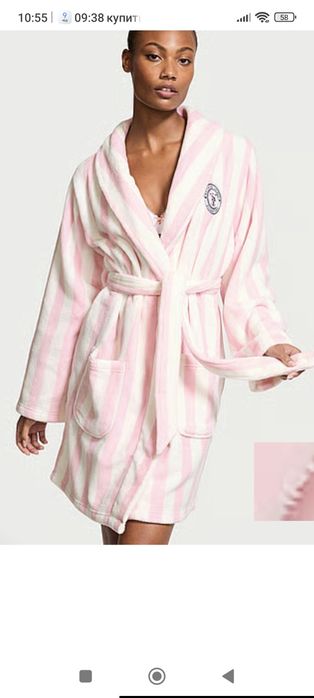 Victoria's secret short. cozy robe, короткий теплий халат