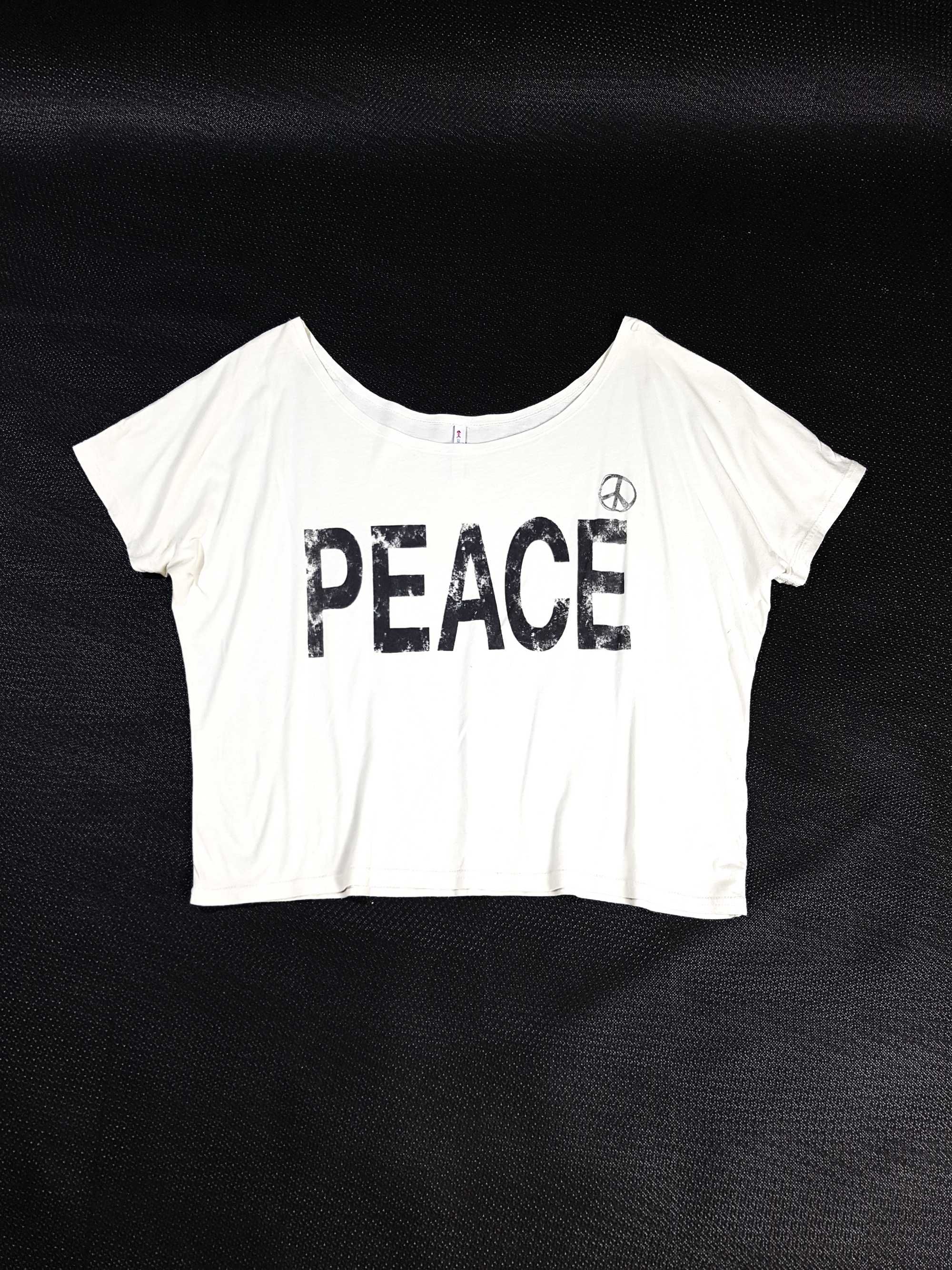 crop top krótka koszulka pacyfa peace oversize 38 M 40 L alternative