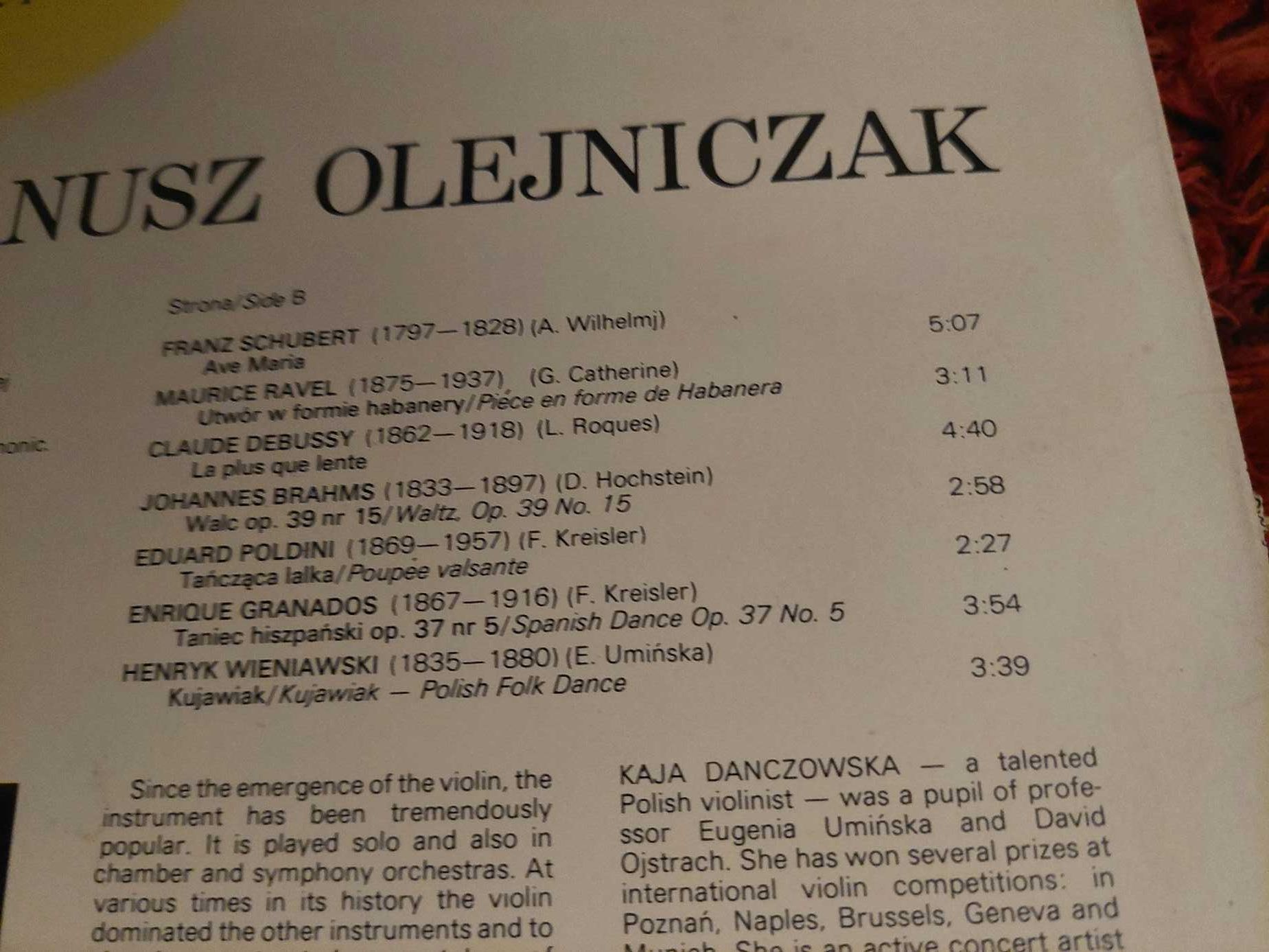 Płyta winylowa/Antologia miniatury skrzypcowej/Danczowska /Olejniczak