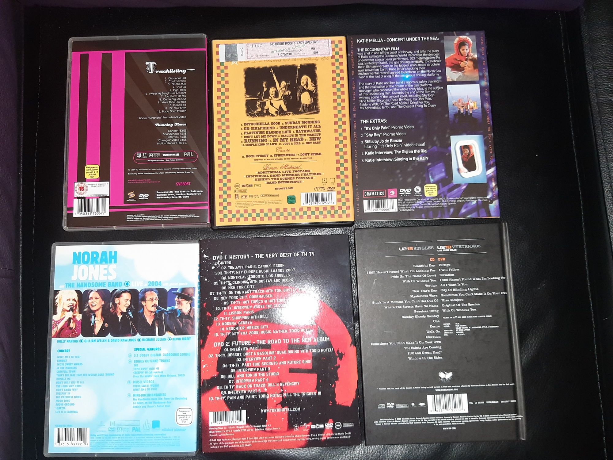 Dvd Norah Jones katie melua kelly Osborne  U2 dvd