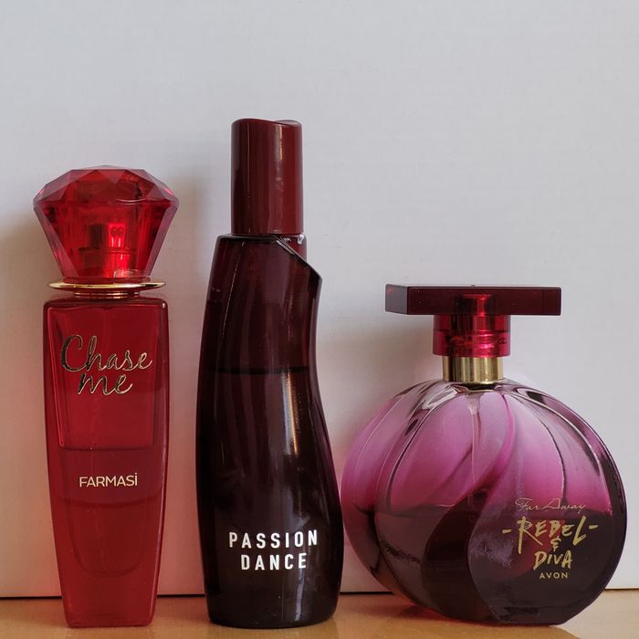 Zestaw 3szt. perfum Unikat Far Away Rebel Diva, Chase Me, Passion Danc