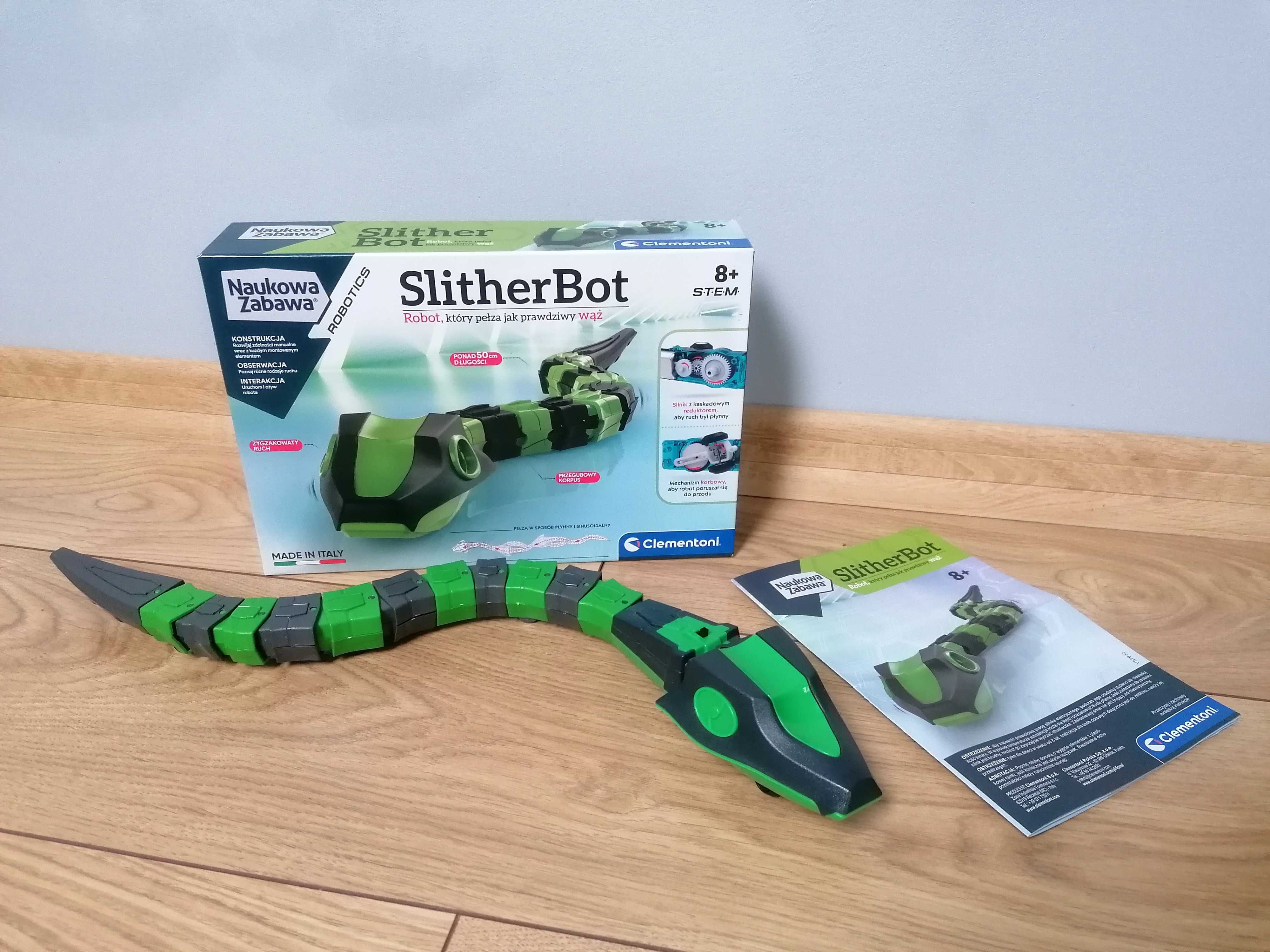 Clementoni, Naukowa zabawa, Slitherbot, robot, zestaw konstrukcyjny