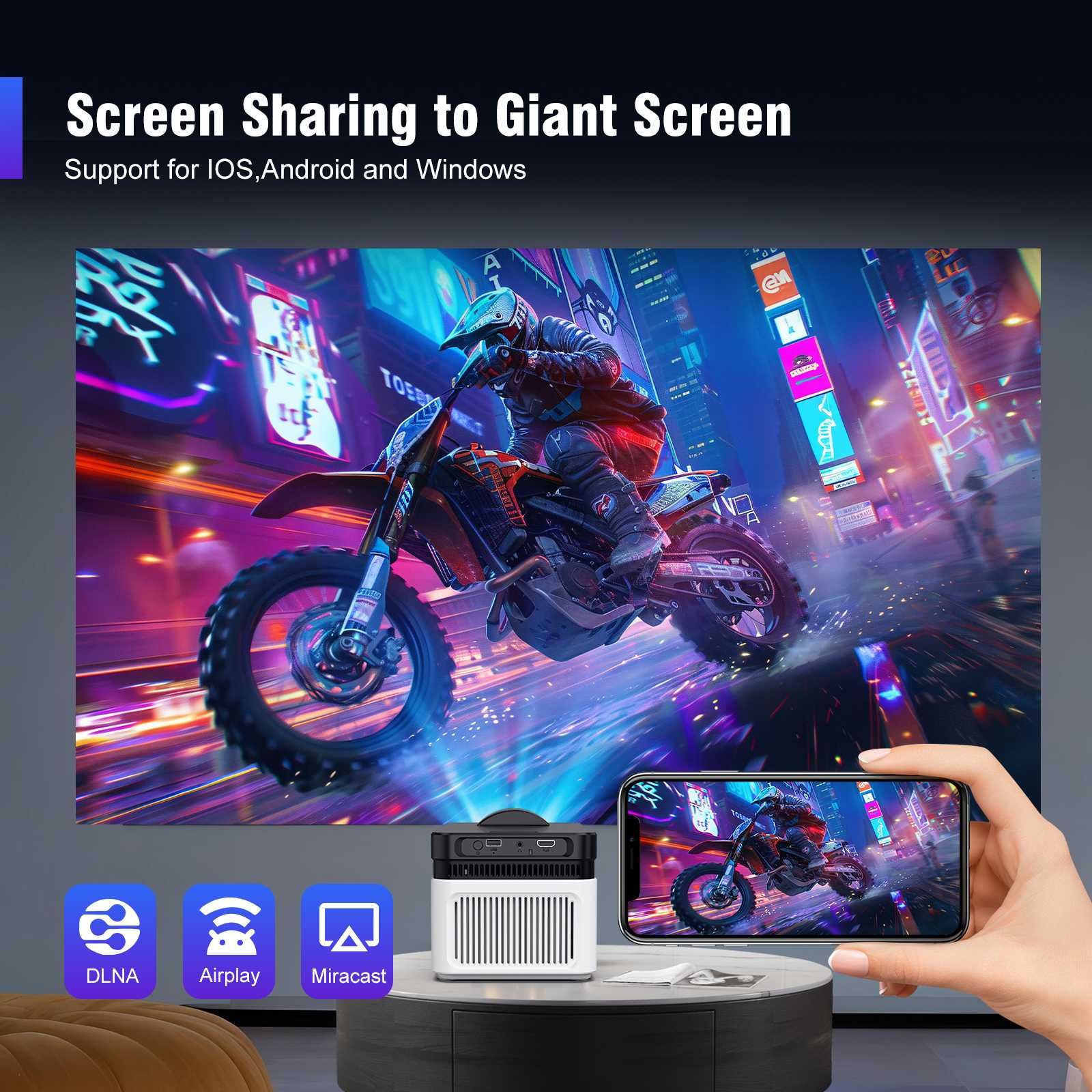 PROJEKTOR Magcubic HY450 Android WIFI LED BT 4K 8K 900 ANSI
