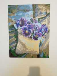 Картина "Братики" 50х40 см, фіолетові відтінки