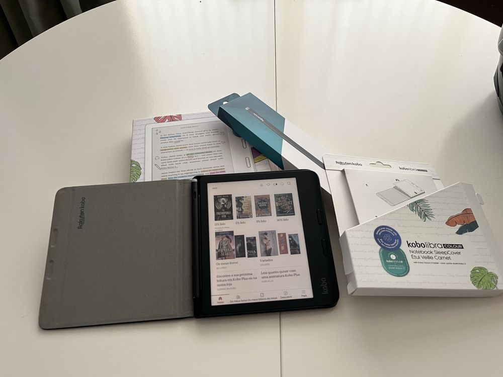 Vendo Kobo Libra Colour + Kobo Stylus 2 + Capa original com factura