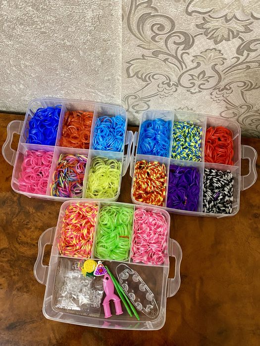 Набір резинок для плетіння браслетів . Гумки резинки
