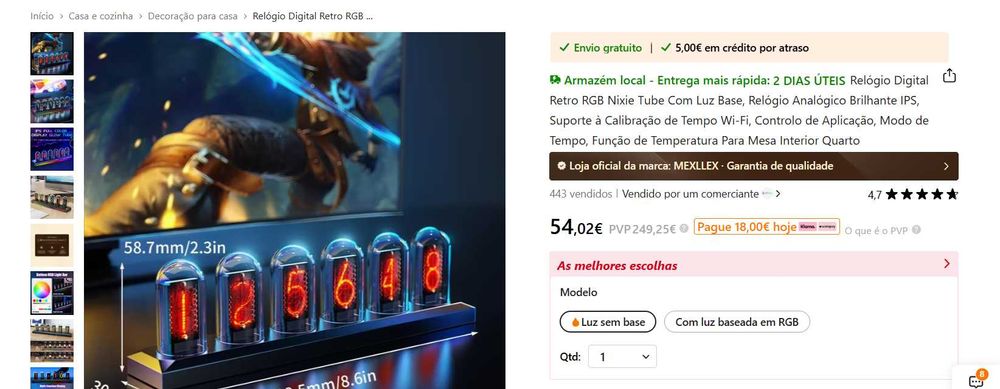 Relogio de tubo Nixie