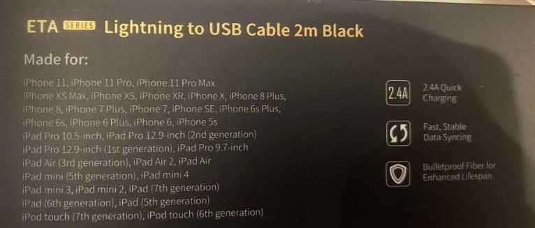 Kabel UNBREAKcable do Apple iPhone – wytrzymały i niezawodny -czarny