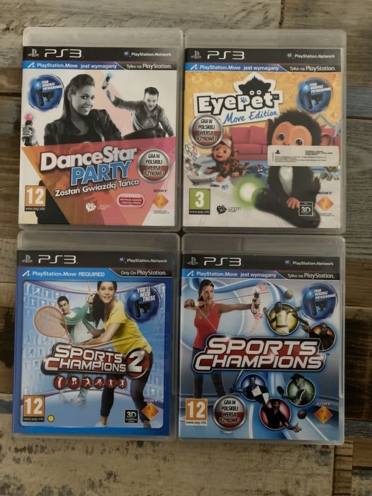 PlayStation Ps 3 Move Sports Champions 1, 2, Dance Star Party, EyePet