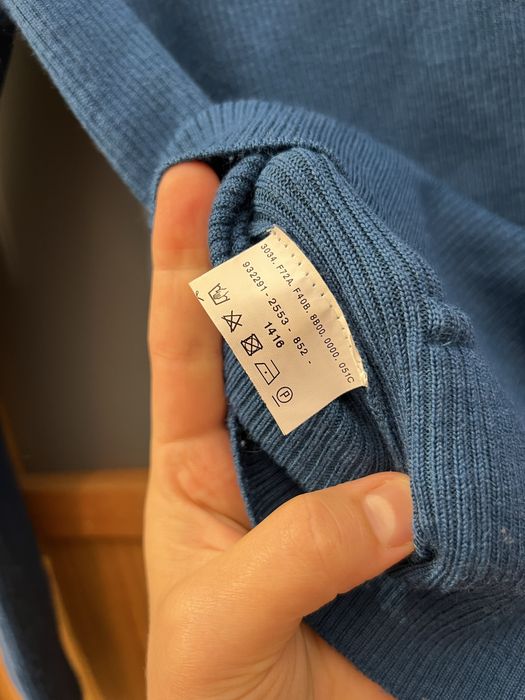 Ciepła bluza morska błękit Taifun z asymetrycznym zamkiem kardigan
