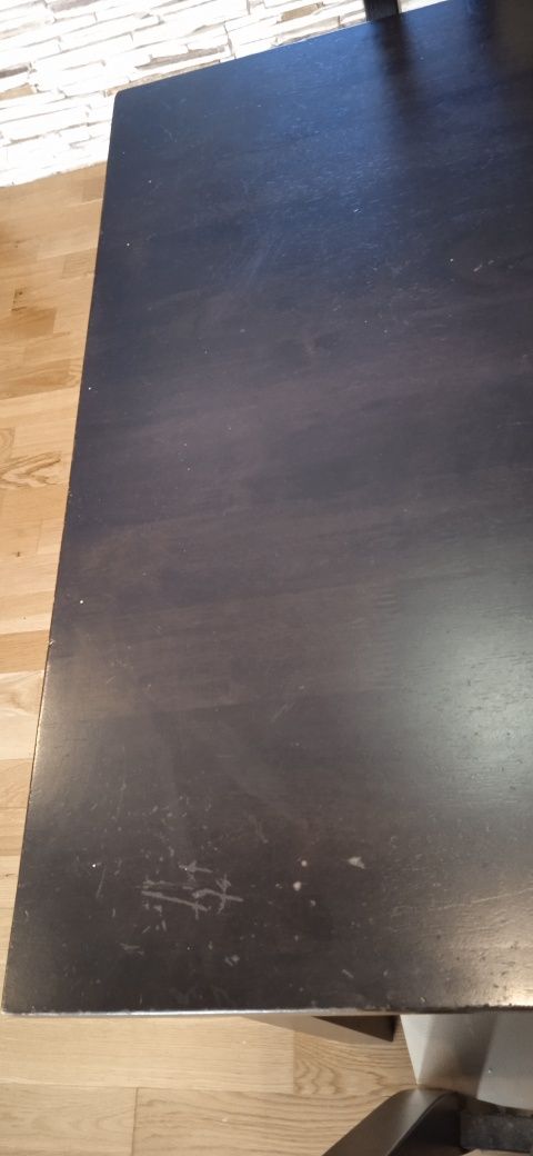 Drewniany stół i 4 krzesła wenge, zestaw mebli kuchennych