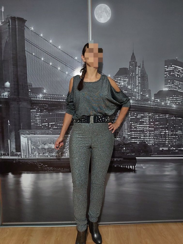 Nowe srebrne spodnie H&M divided
